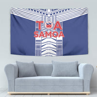 Rugby Toa Samoa Tapestry Samoan Tatau Blue Version LT05 - Polynesian Pride