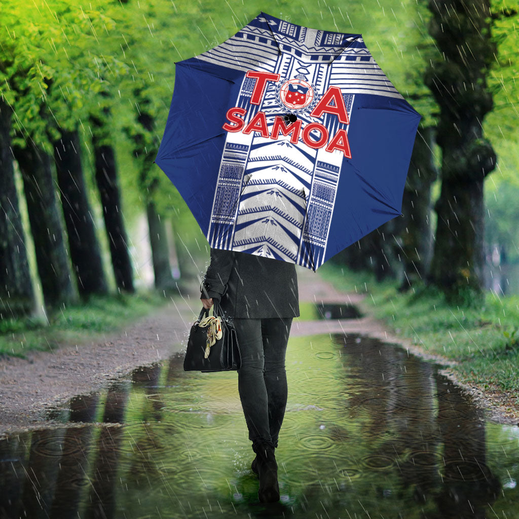 Rugby Toa Samoa Umbrella Samoan Tatau Blue Version LT05 - Polynesian Pride