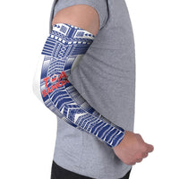 Custom Rugby Toa Samoa Arm Sleeves Samoan Tatau White Version LT05 - Polynesian Pride