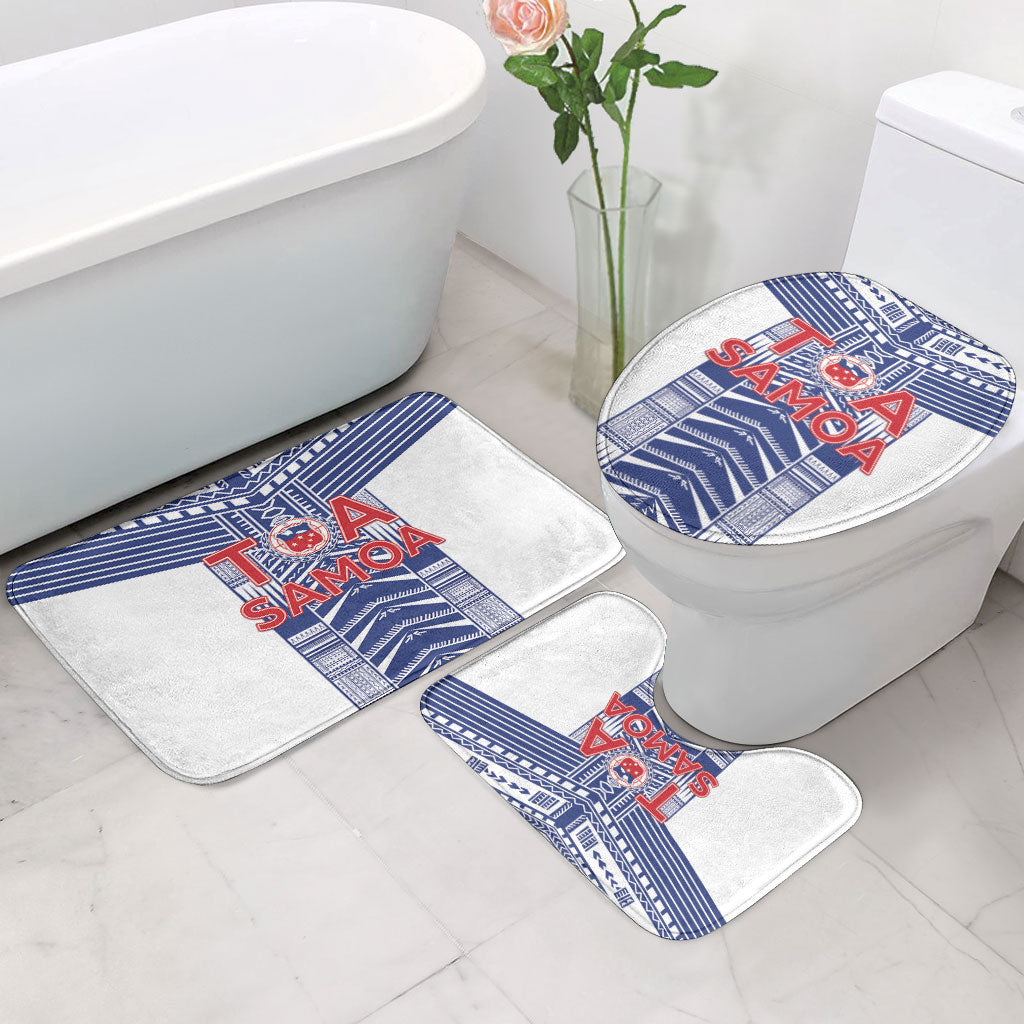 Rugby Toa Samoa Bathroom Set Samoan Tatau White Version LT05 - Polynesian Pride