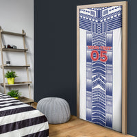 Custom Rugby Toa Samoa Door Cover Samoan Tatau White Version LT05 - Polynesian Pride