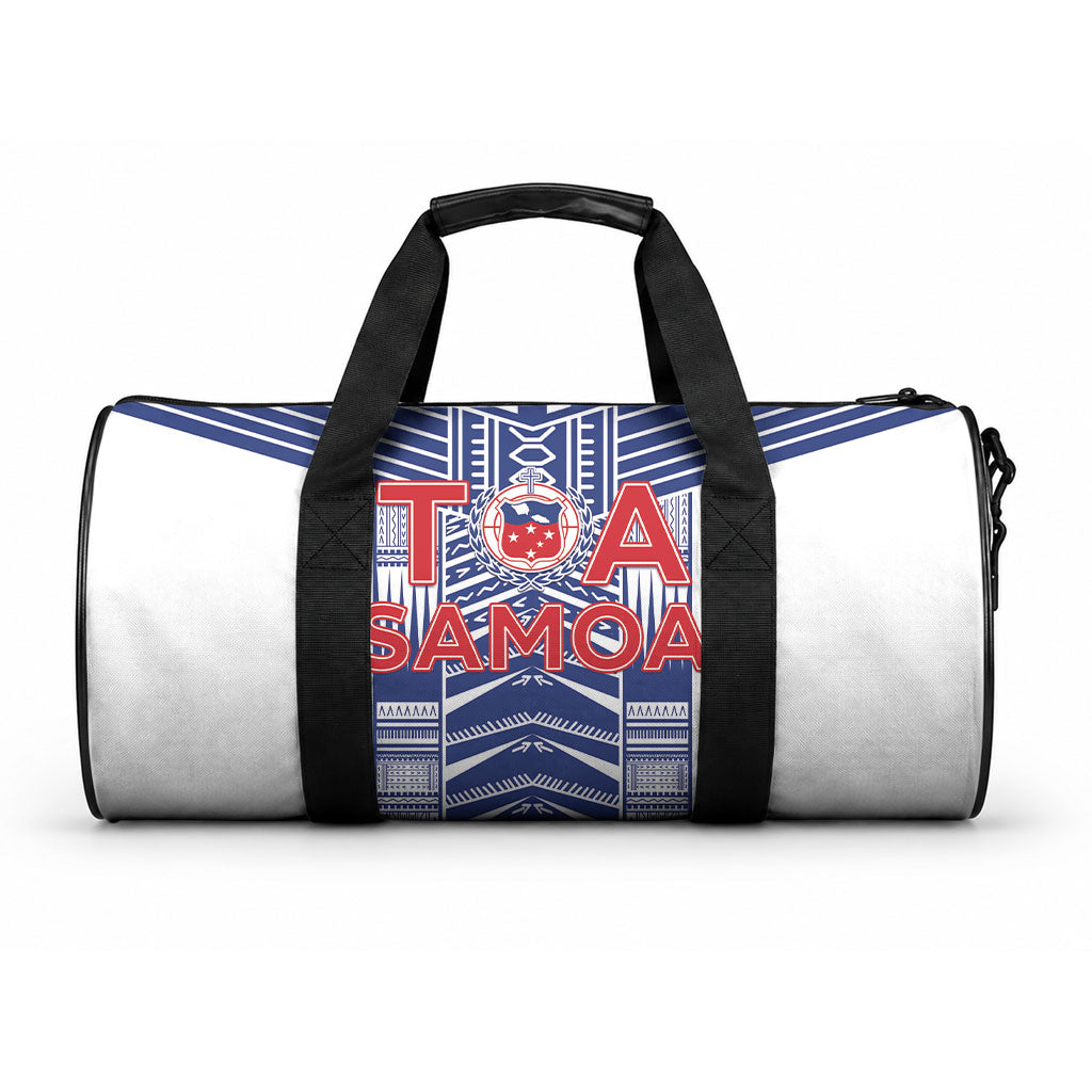 Rugby Toa Samoa Duffle Bag Samoan Tatau White Version LT05 One size White - Polynesian Pride