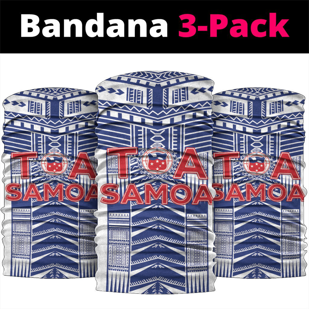 Rugby Toa Samoa Neck Gaiter Samoan Tatau White Version LT05 package One Size: 25*50cm White - Polynesian Pride