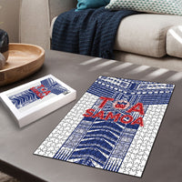 Rugby Toa Samoa Puzzle Samoan Tatau White Version LT05 - Polynesian Pride