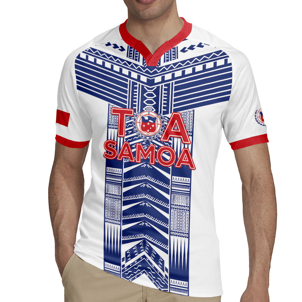 Custom Rugby Toa Samoa Rugby Jersey Samoan Tatau White Version LT05 - Polynesian Pride