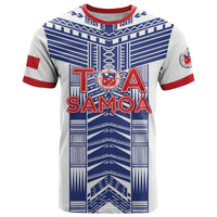 Custom Rugby Toa Samoa T Shirt Samoan Tatau White Version LT05 White - Polynesian Pride