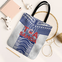 Rugby Toa Samoa Tote Bag Samoan Tatau White Version LT05 Black Strap One Size White - Polynesian Pride
