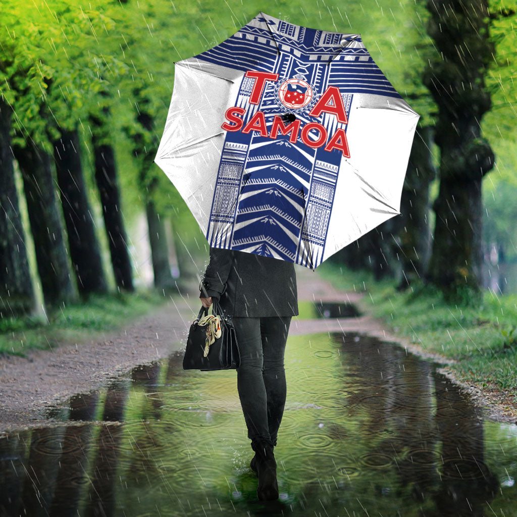 Rugby Toa Samoa Umbrella Samoan Tatau White Version LT05 - Polynesian Pride