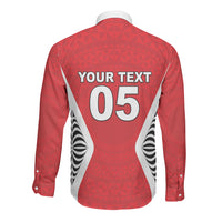 Custom 2026 Tonga Rugby XIII Long Sleeve Button Shirt Sporty Style LT05 - Polynesian Pride