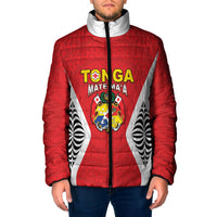 Custom 2026 Tonga Rugby XIII Padded Jacket Sporty Style LT05 Men Red - Polynesian Pride