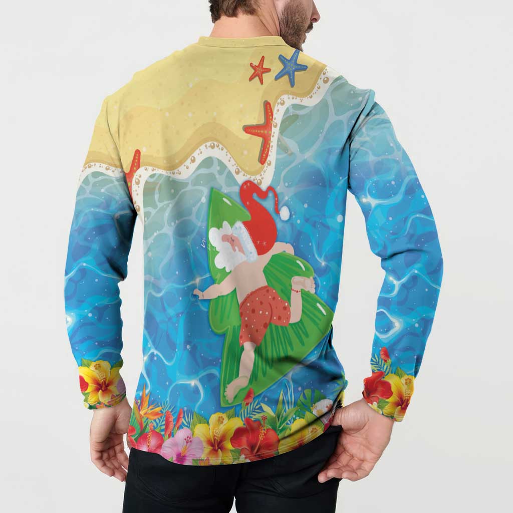 Christmas In Hawaii Button Sweatshirt Tis The Sea Sun LT05 - Polynesian Pride