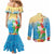 Christmas In Hawaii Couples Matching Mermaid Dress and Long Sleeve Button Shirt Tis The Sea Sun