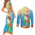 Christmas In Hawaii Couples Matching Short Sleeve Bodycon Dress and Long Sleeve Button Shirt Tis The Sea Sun