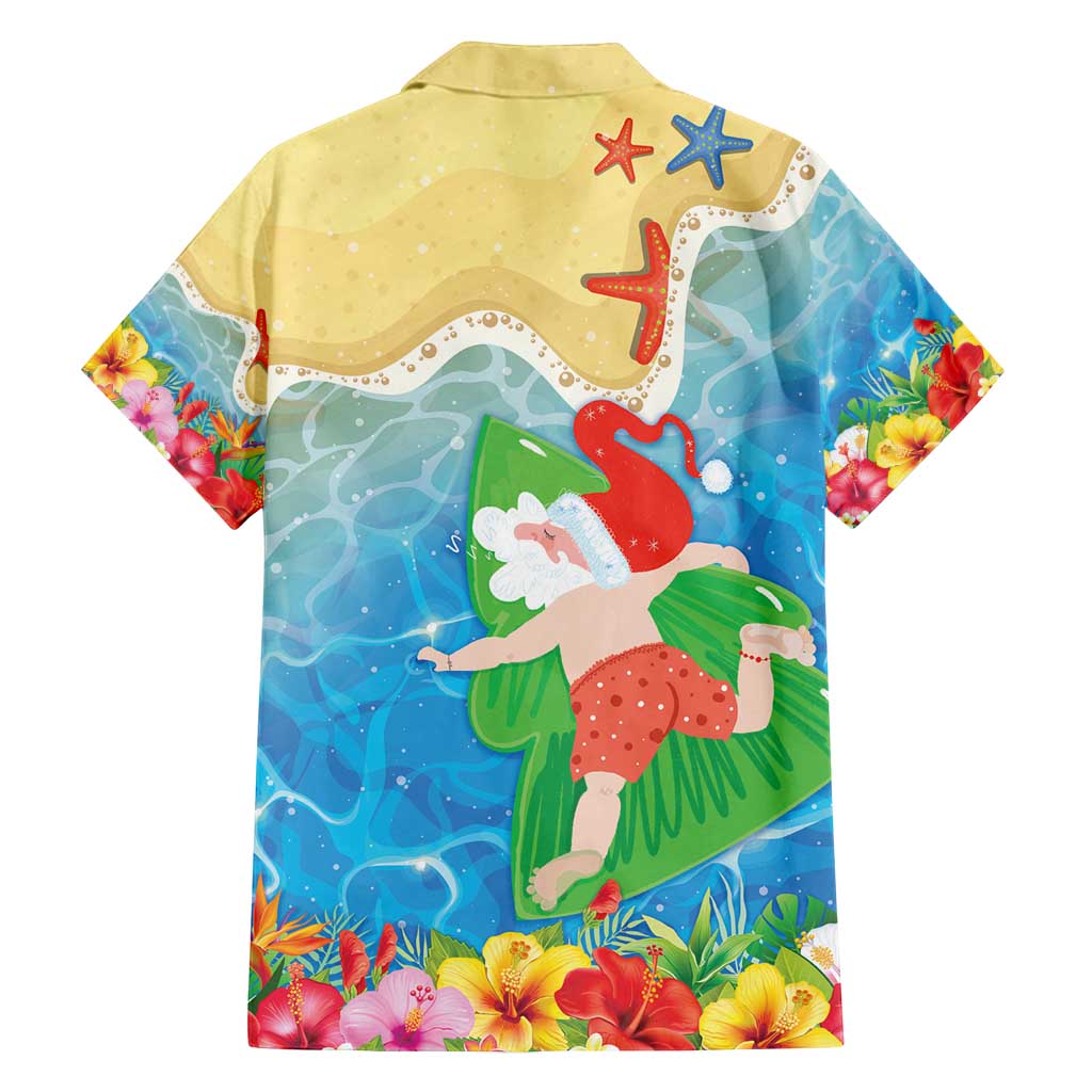 Christmas In Hawaii Family Matching Long Sleeve Bodycon Dress and Hawaiian Shirt Tis The Sea Sun