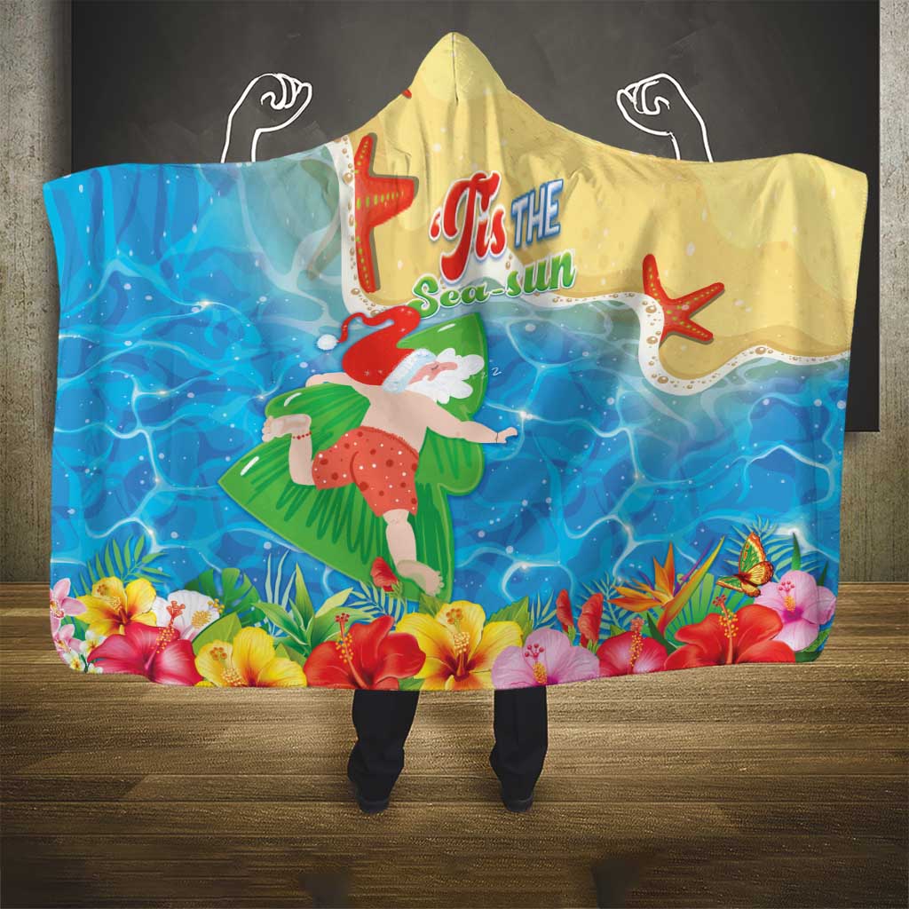 Christmas In Hawaii Hooded Blanket Tis The Sea Sun