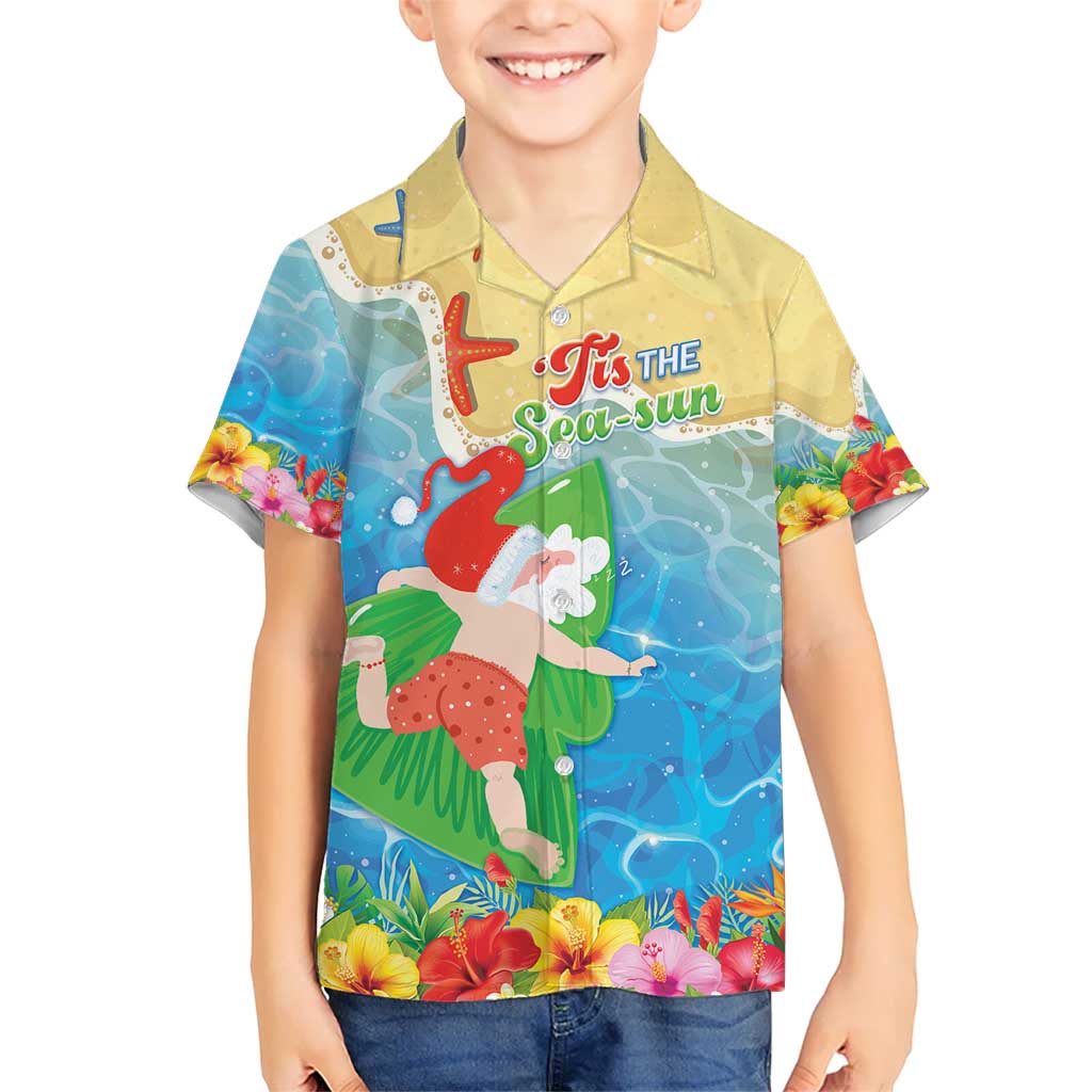 Christmas In Hawaii Kid Hawaiian Shirt Tis The Sea Sun