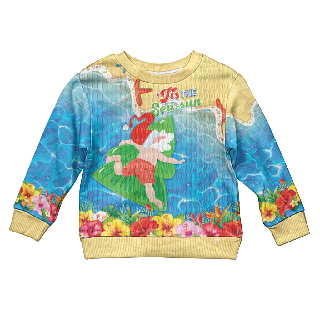 Christmas In Hawaii Kid Ugly Christmas Sweater Tis The Sea Sun