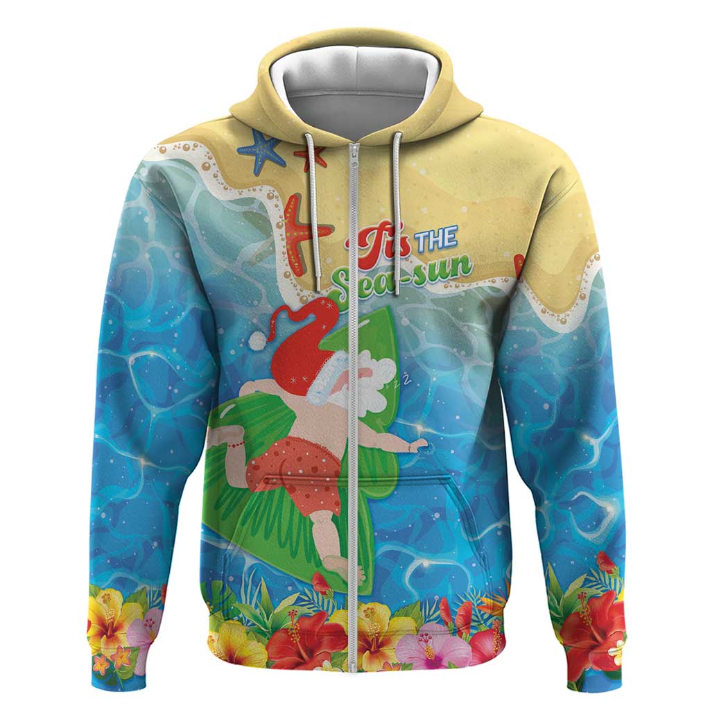 Christmas In Hawaii Zip Hoodie Tis The Sea Sun