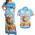 Personalised Hawaii Funny Thanksgiving Couples Matching Off Shoulder Maxi Dress and Hawaiian Shirt Thankful From The Beach