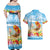 Personalised Hawaii Funny Thanksgiving Couples Matching Off Shoulder Maxi Dress and Hawaiian Shirt Thankful From The Beach