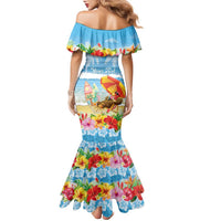 Personalised Hawaii Funny Thanksgiving Family Matching Mermaid Dress and Hawaiian Shirt Thankful From The Beach