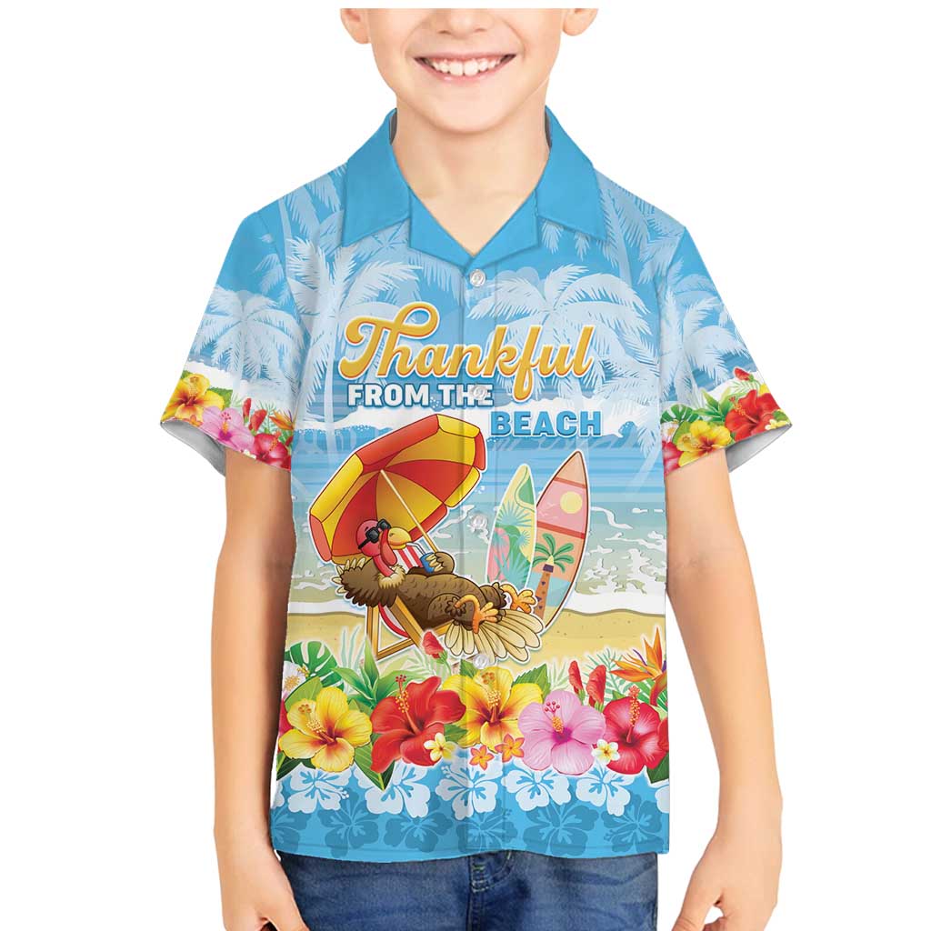 Personalised Hawaii Funny Thanksgiving Family Matching Mermaid Dress and Hawaiian Shirt Thankful From The Beach