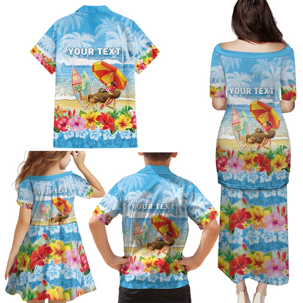 Personalised Hawaii Funny Thanksgiving Family Matching Puletasi and Hawaiian Shirt Thankful From The Beach
