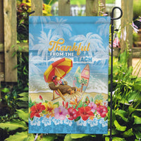 Hawaii Funny Thanksgiving Garden Flag Thankful From The Beach LT05 Garden Flag Blue - Polynesian Pride