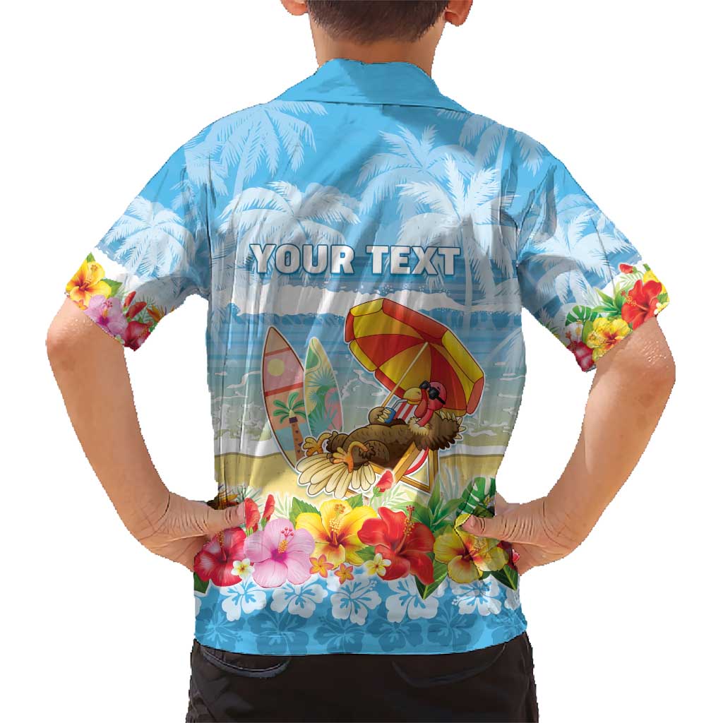 Personalised Hawaii Funny Thanksgiving Kid Hawaiian Shirt Thankful From The Beach