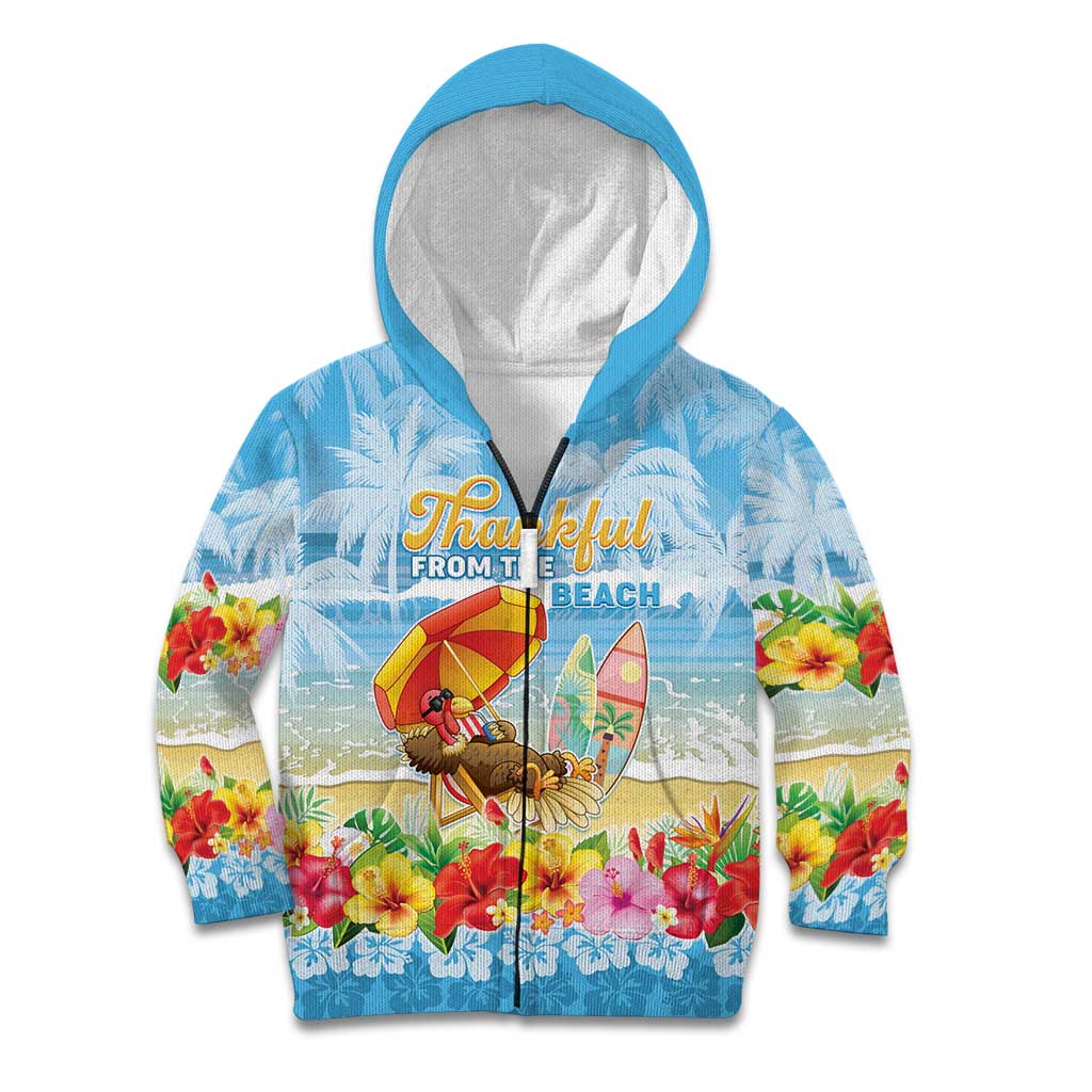 Personalised Hawaii Funny Thanksgiving Kid Hoodie Thankful From The Beach