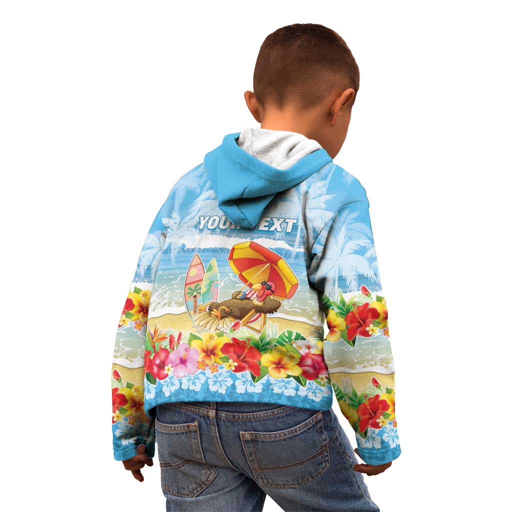 Personalised Hawaii Funny Thanksgiving Kid Hoodie Thankful From The Beach