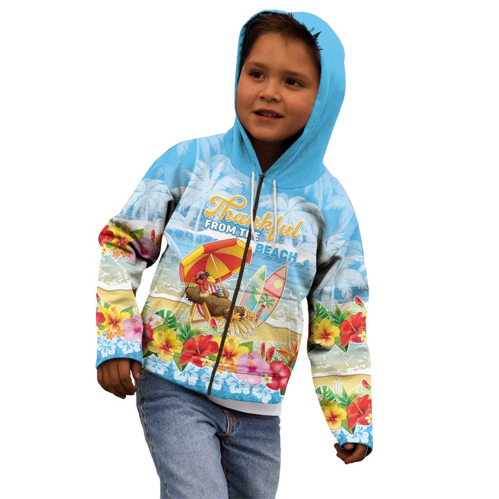 Personalised Hawaii Funny Thanksgiving Kid Hoodie Thankful From The Beach