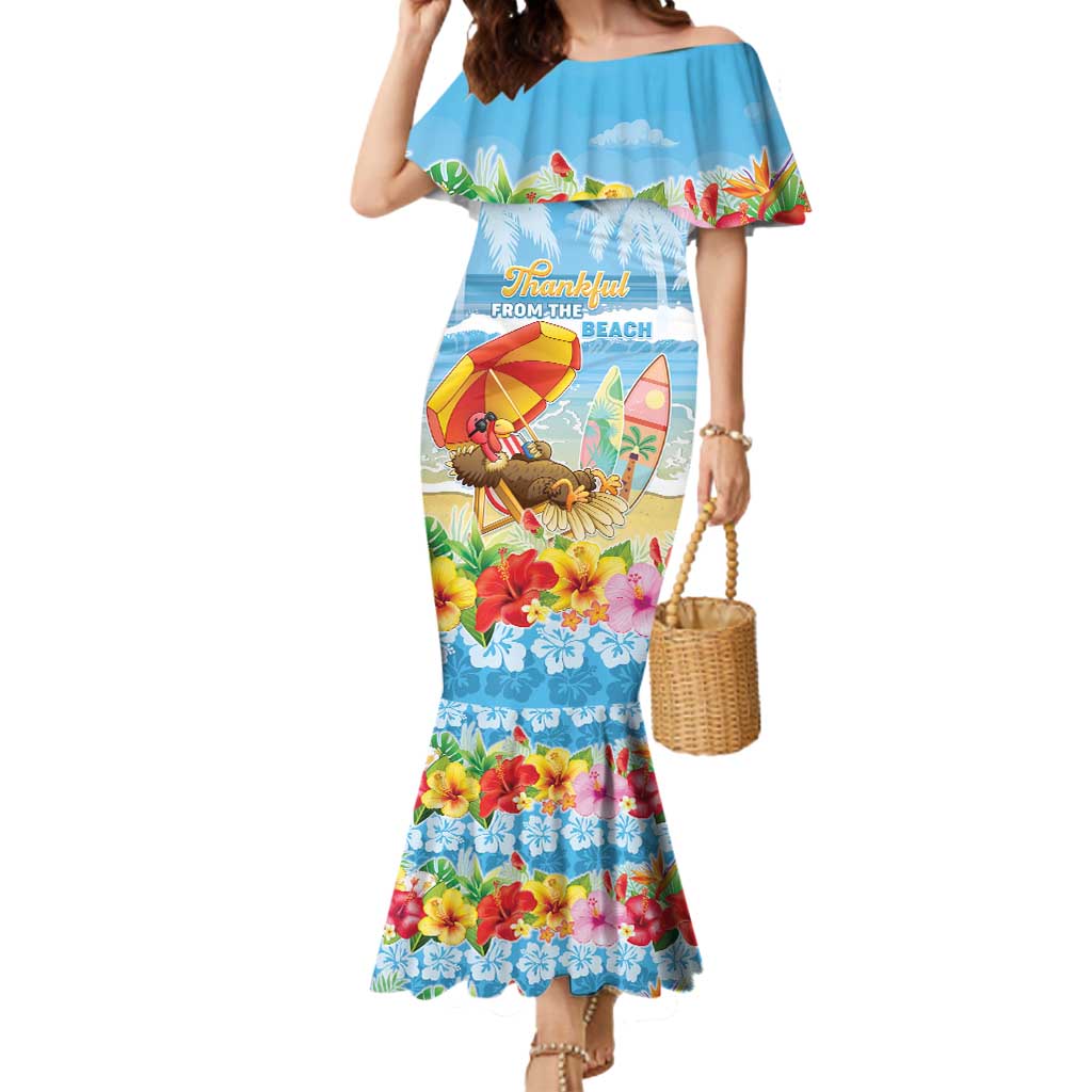 Personalised Hawaii Funny Thanksgiving Mermaid Dress Thankful From The Beach