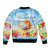 Personalised Hawaii Funny Thanksgiving Sleeve Zip Bomber Jacket Thankful From The Beach