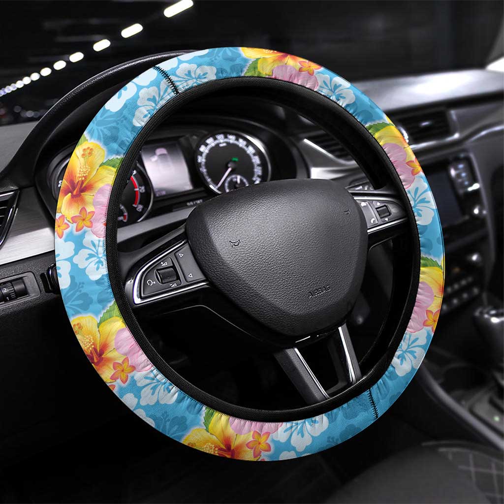 Hawaii Funny Thanksgiving Steering Wheel Cover Thankful From The Beach LT05 Universal Fit Blue - Polynesian Pride
