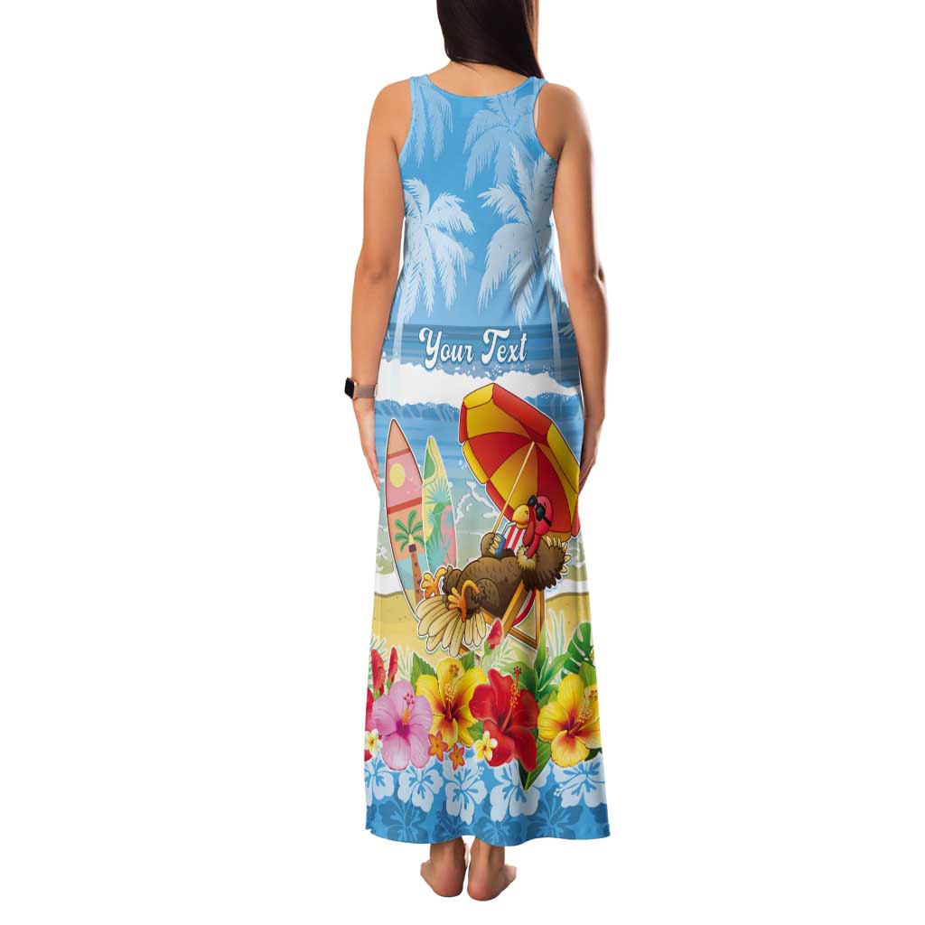 Personalised Hawaii Funny Thanksgiving Tank Maxi Dress Thankful From The Beach LT05 - Polynesian Pride