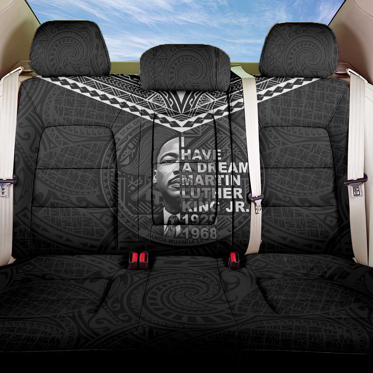 American Samoa MLK Day Back Car Seat Cover Polynesian Style