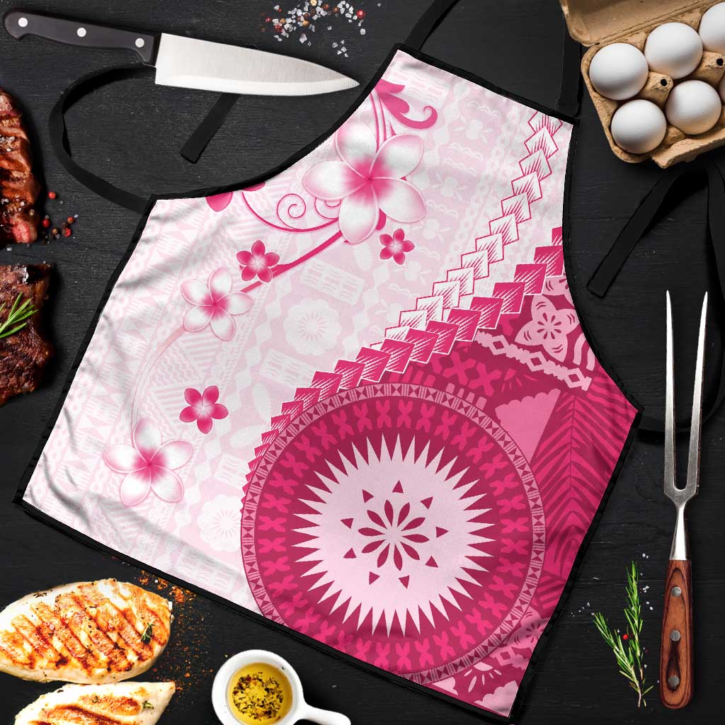 Bula Fiji Apron Pink Plumeria Masi Tapa Pattern LT05 Pink - Polynesian Pride