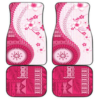 Bula Fiji Car Mats Pink Plumeria Masi Tapa Pattern LT05 - Polynesian Pride