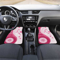 Bula Fiji Car Mats Pink Plumeria Masi Tapa Pattern LT05 Set 2pcs - Front Pink - Polynesian Pride