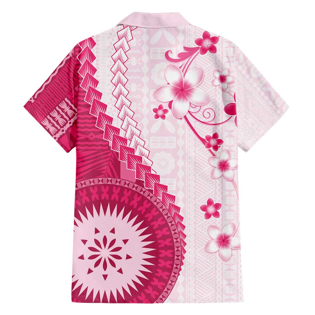 Bula Fiji Family Matching Summer Maxi Dress and Hawaiian Shirt Pink Plumeria Masi Tapa Pattern - Polynesian Pride