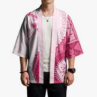Bula Fiji Kimono Pink Plumeria Masi Tapa Pattern - Polynesian Pride