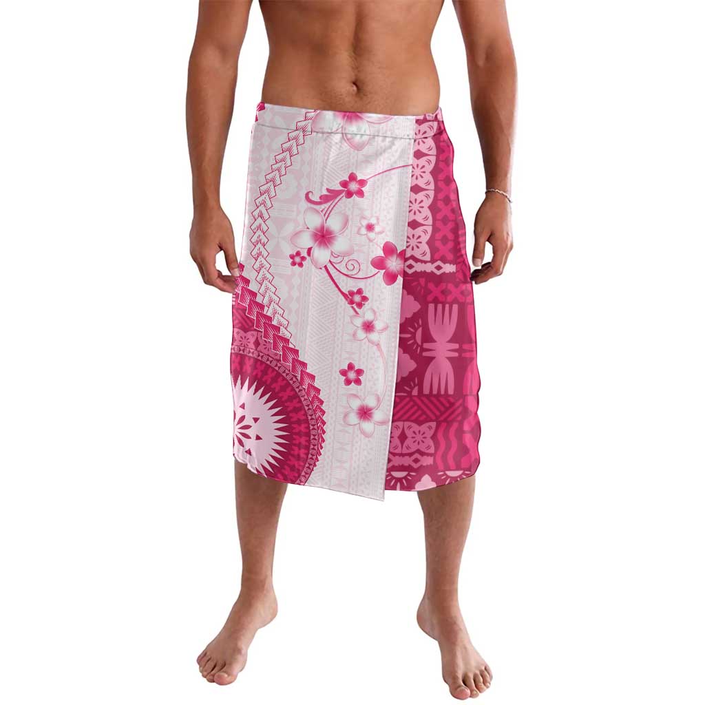 Bula Fiji Lavalava Pink Plumeria Masi Tapa Pattern LT05 Pink - Polynesian Pride