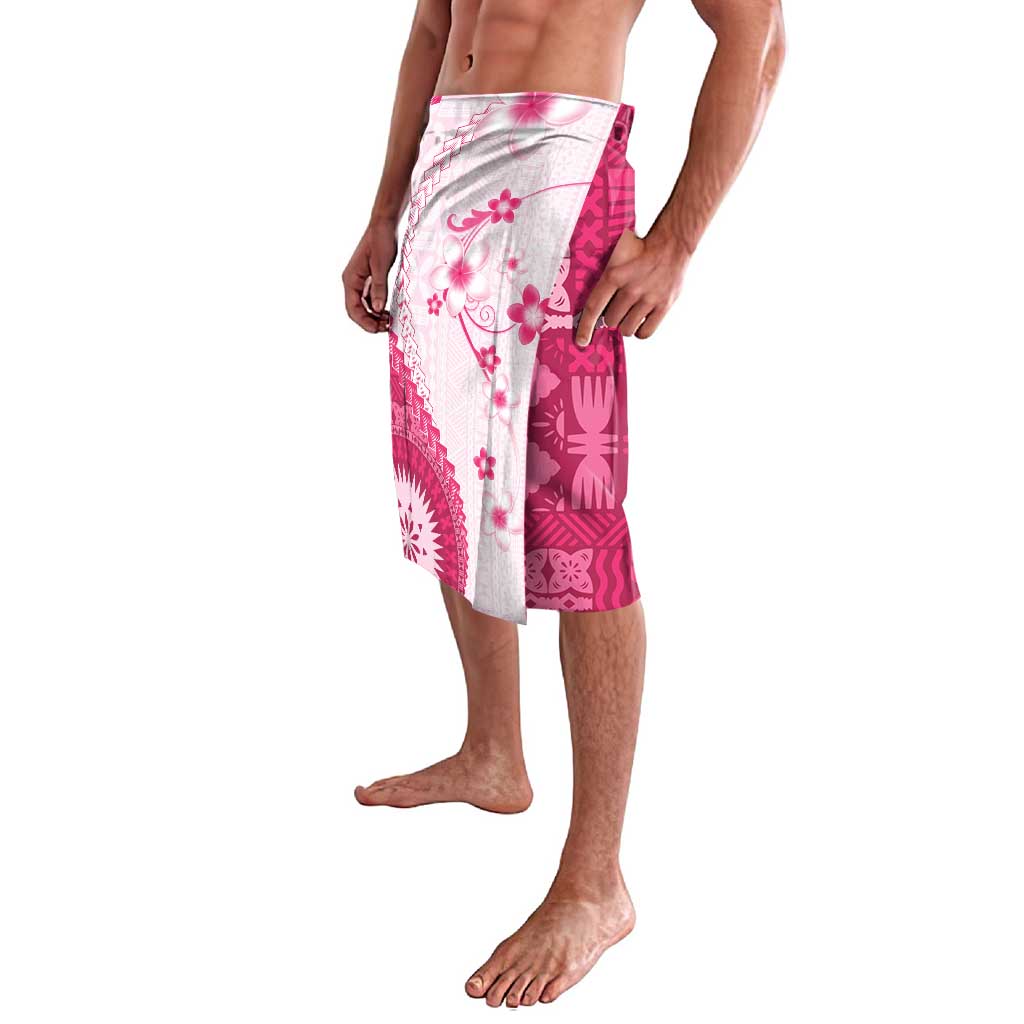 Bula Fiji Lavalava Pink Plumeria Masi Tapa Pattern LT05 - Polynesian Pride