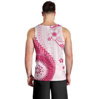 Bula Fiji Men Tank Top Pink Plumeria Masi Tapa Pattern LT05 - Polynesian Pride