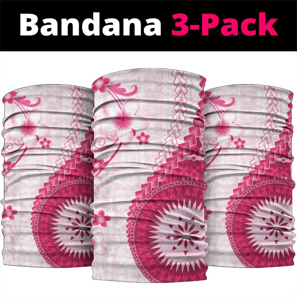 Bula Fiji Neck Gaiter Pink Plumeria Masi Tapa Pattern LT05 package One Size: 25*50cm Pink - Polynesian Pride