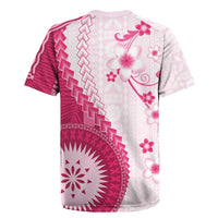 Bula Fiji Rugby Jersey Pink Plumeria Masi Tapa Pattern - Polynesian Pride
