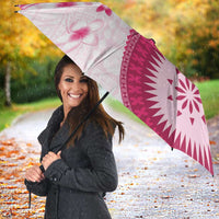 Bula Fiji Umbrella Pink Plumeria Masi Tapa Pattern LT05 - Polynesian Pride