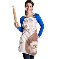 Bula Fiji Apron Brown Plumeria Masi Tapa Pattern LT05 - Polynesian Pride