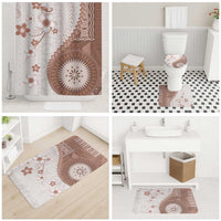 Bula Fiji Bathroom Set Brown Plumeria Masi Tapa Pattern LT05 - Polynesian Pride